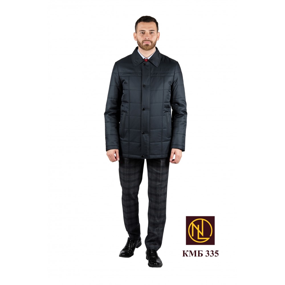Мужские демисезонные классические куртки тёмно-синего цвета с английским отложным воротником оптом от производителя NowaLLmen 2022-2023 КМБ 335.