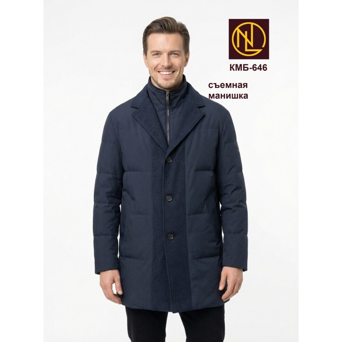 Куртка мужская с манишкой и отделкой тканью ОСЕНЬ-ЗИМА 2026 арт. КМБ 646