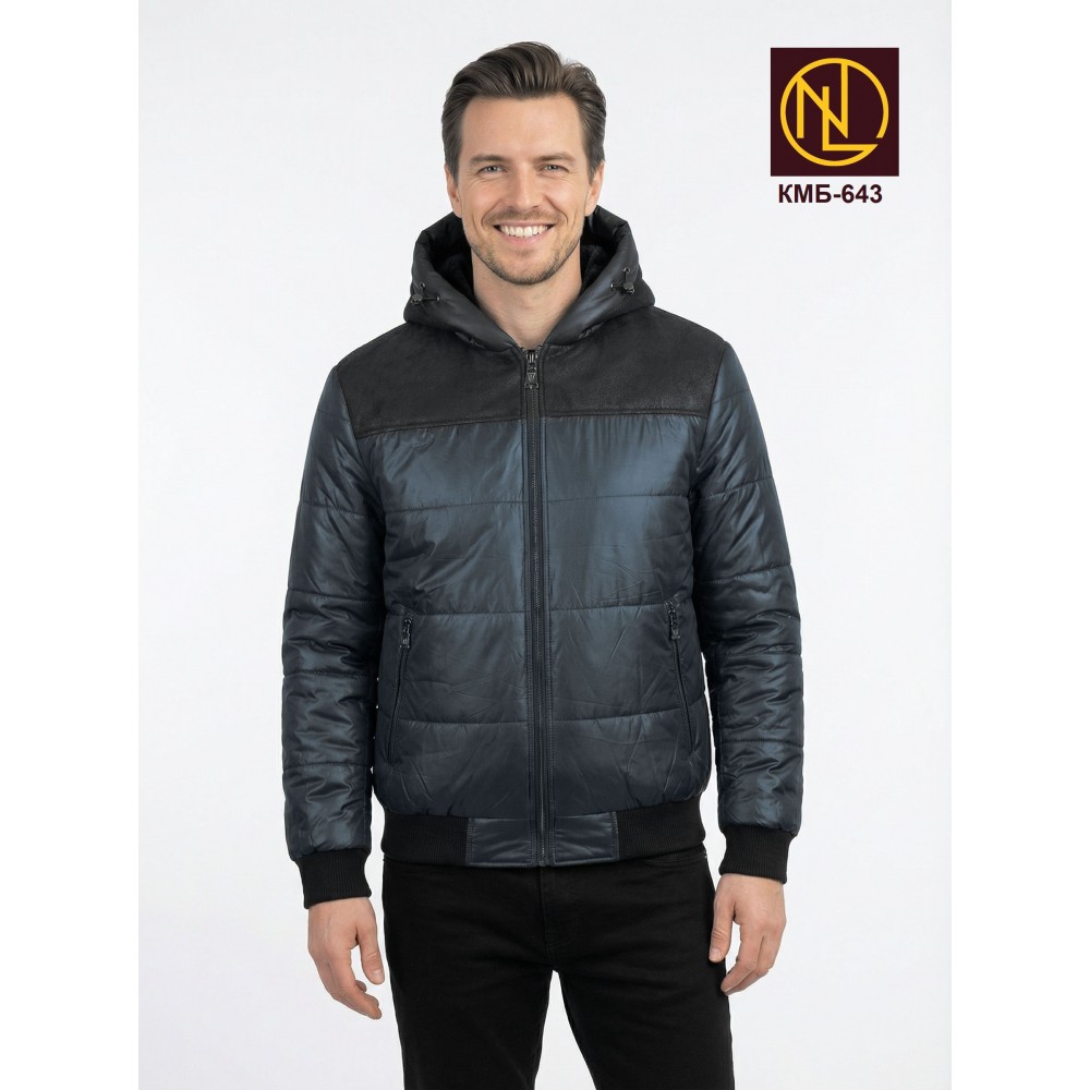 Куртка мужская бомбер с капюшоном ОСЕНЬ-ЗИМА 2026 арт. КМБ 643