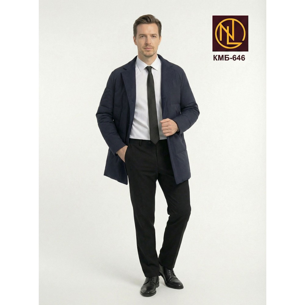 Куртка мужская с манишкой и отделкой тканью ОСЕНЬ-ЗИМА 2026 арт. КМБ 646