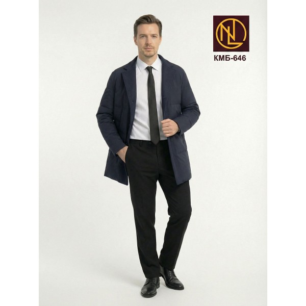 Куртка мужская с манишкой и отделкой тканью ОСЕНЬ-ЗИМА 2026 арт. КМБ 646