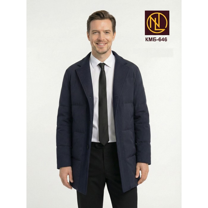 Куртка мужская с манишкой и отделкой тканью ОСЕНЬ-ЗИМА 2026 арт. КМБ 646