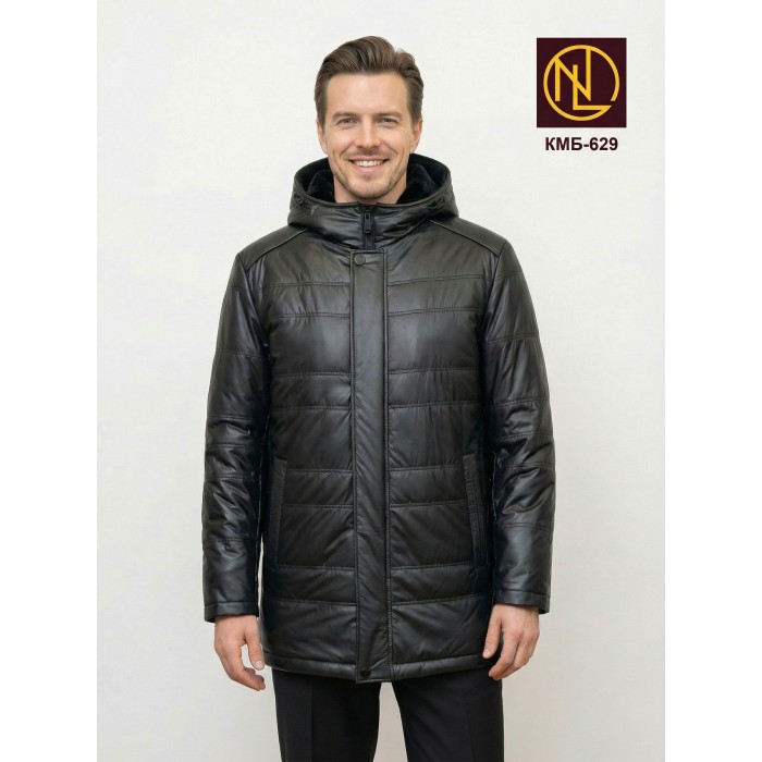 Куртка мужская с капюшоном и мехом мутон ЗИМА 2026 арт. КМБ 629