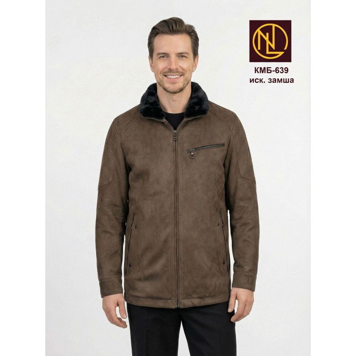 Куртка мужская с воротником стойкой и мехом норки ЗИМА 2026 арт. КМБ 639