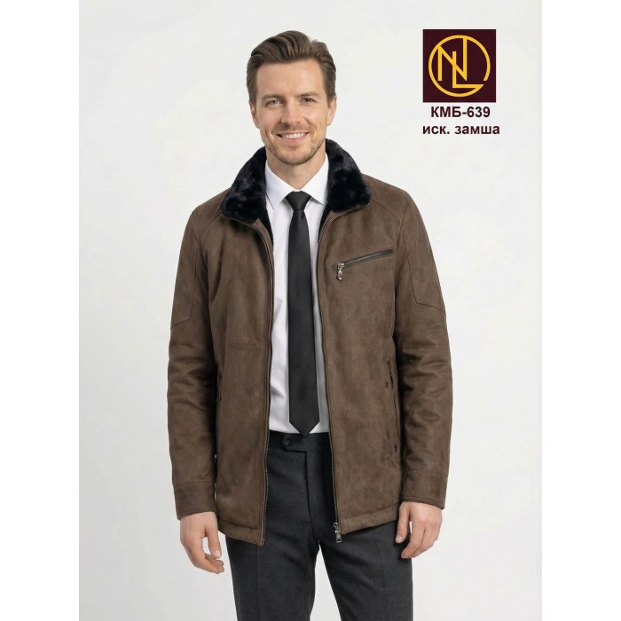 Куртка мужская с воротником стойкой и мехом норки ЗИМА 2026 арт. КМБ 639